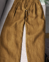 Kuupik – Weite Hose Aus Leinen in Khaki
