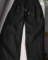 Kuupik – Weite Hose Aus Leinen in Schwarz
