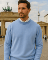 Thomas – Mühelos stilvoller Pullover mit geometrischem Muster in Hellblau