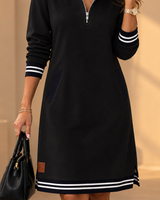 Keani - Elegantes Polo Kleid in Schwarz