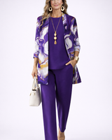 Gavina | Elegantes 3-teiliges Casual-Set in Lila