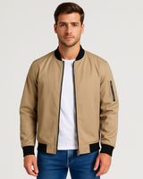 Minimalistische Herren-Bomberjacke - Ken in Khaki