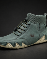 Tuncer – Turnschuh Aus Leder mit Schnürung in Grün