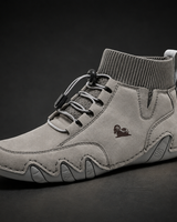 Tuncer – Turnschuh Aus Leder mit Schnürung in Grau