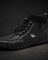 Tuncer – Turnschuh Aus Leder mit Schnürung in Schwarz