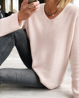 Astrid | Damen V-Ausschnitt Pullover Langarm in Rosa