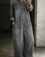 Thalassa - Legerer Denim-Jumpsuit in Grau
