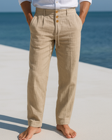 MATTEO | LEICHTE LEINEN SOMMERSHORTS in Khaki