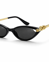 Lou | Elegante Cat-Eye-Sonnenbrille mit Detail in Schwarz
