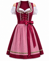 Antonia | Premium Dirndl mit Schürze im Trachten-Stil in Weinrot