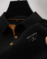 Raymond | Strukturiertes Polo mit klassischem Kragen in Schwarz