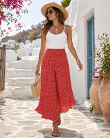 Tatiani - Hose Mit Hoher Taille Und Weitem Bein in Rot