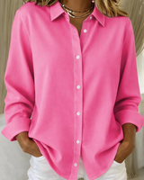 Sophie- Elegante Damenbluse mit Knopfleiste in Fuchsia