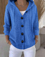 Kumari - Langärmelige Strickjacke Mit Knöpfen in Blau