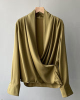 Marie Satin Bluse in Grün