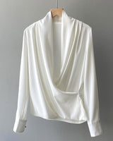 Marie Satin Bluse in Weiß