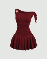 Cocktailkleid Mini Elegant Festlich in Bordeaux