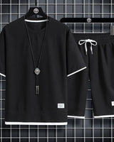 Cole | Waffelstrick Freizeit- & Sportset in Schwarz