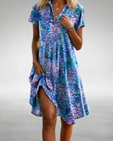 Heejin - Bequemes Midi Kleid in Hellblau