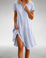 Heejin - Bequemes Midi Kleid in Weiß