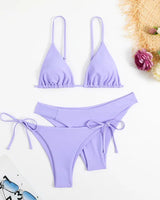 Ocean Chic - Brasilianisches 3-teiliges Push-Up Bikini-Set in Lila