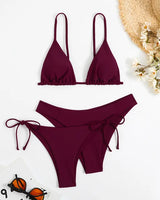 Ocean Chic - Brasilianisches 3-teiliges Push-Up Bikini-Set in Wein