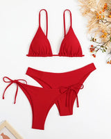 Ocean Chic - Brasilianisches 3-teiliges Push-Up Bikini-Set in Rot