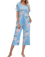 Rashini - Lässiger Pyjama Mit Drucken in Hellblau