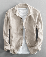 Constantino - Gestreiftes Leinenhemd in Beige