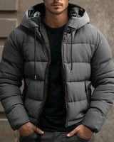 Stylische Warme Winterjacke für Herren in Grau