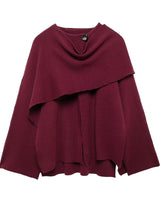 Damen Oversize Cape Mantel in Burgunderrot