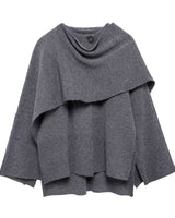 Damen Oversize Cape Mantel in Grau