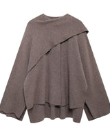 Damen Oversize Cape Mantel in Braun