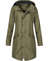 Damen Regenmantel Wasserdicht Elegant Atemberaubend in Olive