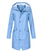 Damen Regenmantel Wasserdicht Elegant Atemberaubend in Hellblau