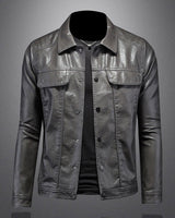 Francesco - Saisonale Lederjacke in Grau