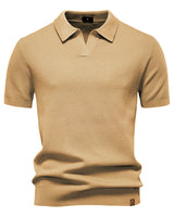 Luca | Exklusives Poloshirt mit moderner Struktur in Beige