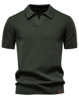 Luca | Exklusives Poloshirt mit moderner Struktur in Dunkelgrün