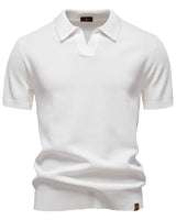 Luca | Exklusives Poloshirt mit moderner Struktur in Weiß