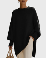 Livia | Oversize-Poncho-Pullover in Schwarz