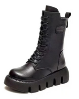 Dicker Plateaukampfstiefel - Marla in Schwarz