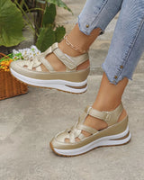 Duna | Damen Bequeme Sandale – Komfort Sommer Sandalen in Gold
