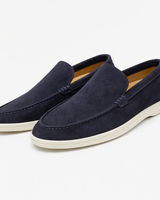 Lynor - Samtige Slipper in Dunkelblau