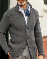 Benno- Eleganter Herren Cardigan in Grau