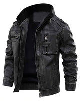 Timon Stone Engine Lederjacke in Mitternachtsschwarz