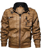 Timon Stone Engine Lederjacke in Kaffeebraun