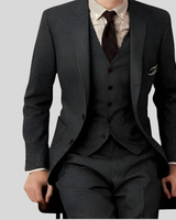 Dreiteiliger Slim-Fit-Anzug - Ansgar in Grau
