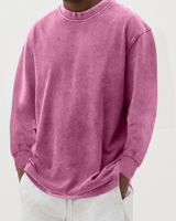 Nestor | Rundhalsausschnitt Langarmshirt in Rosa