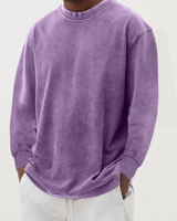 Nestor | Rundhalsausschnitt Langarmshirt in Lila