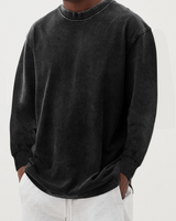Nestor | Rundhalsausschnitt Langarmshirt in Schwarz